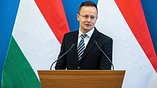 Szijjártó Péter külgazdasági és külügyminiszter egy januári sajtótájékoztatón