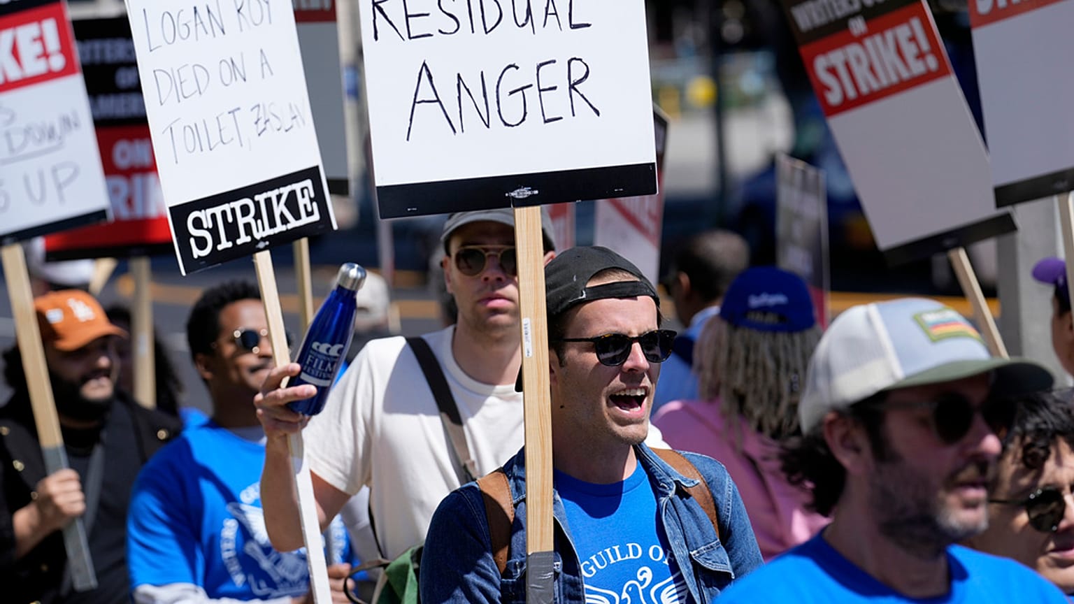 Writers striking in Los Angeles