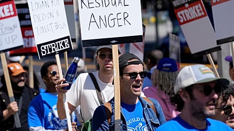 Writers striking in Los Angeles