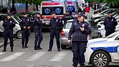 الشرطة الصربية إثر حادث إطلاق النار في بلغراد. 2023/05/03