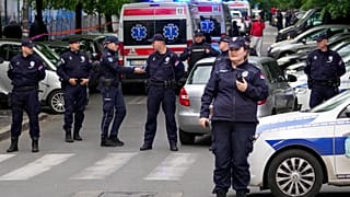 الشرطة الصربية إثر حادث إطلاق النار في بلغراد. 2023/05/03