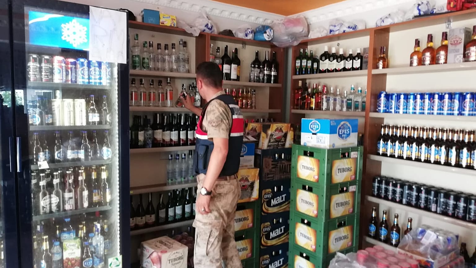 Jandarma,alkol denetlemesi yapıyor