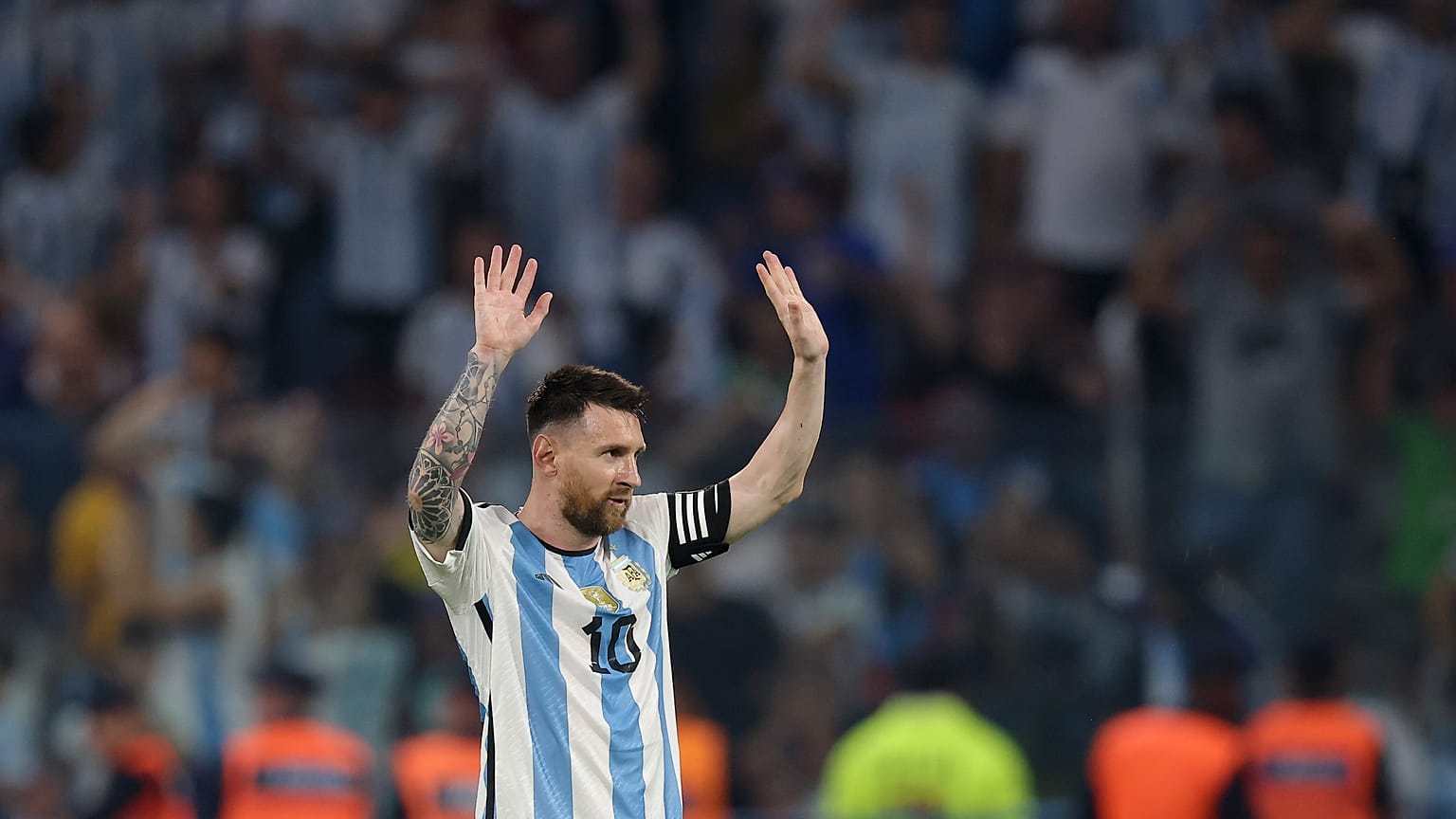 ليونيل ميسي خلال مواجهة ودية لمنتخب الأرجنتين في آذار/مارس الماضي 