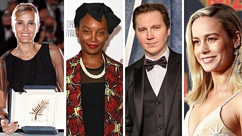 Joining Jury President Ruben Östlund this year in Cannes will be (from left to right) - Palme d'Or winner Julia Ducournau, Rungano Nyoni, Paul Dano and Brie Larson