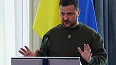 Der ukrainische Präsident Zelensky bei einer Pressekonferenz Anfang Mai.
