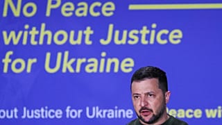 Ukrayna Cumhurbaşkanı Vladimir Zelenskiy Uluslararası Ceza Mahkemesi'nin yer aldığı Lahey'de bir konuşma yaptı