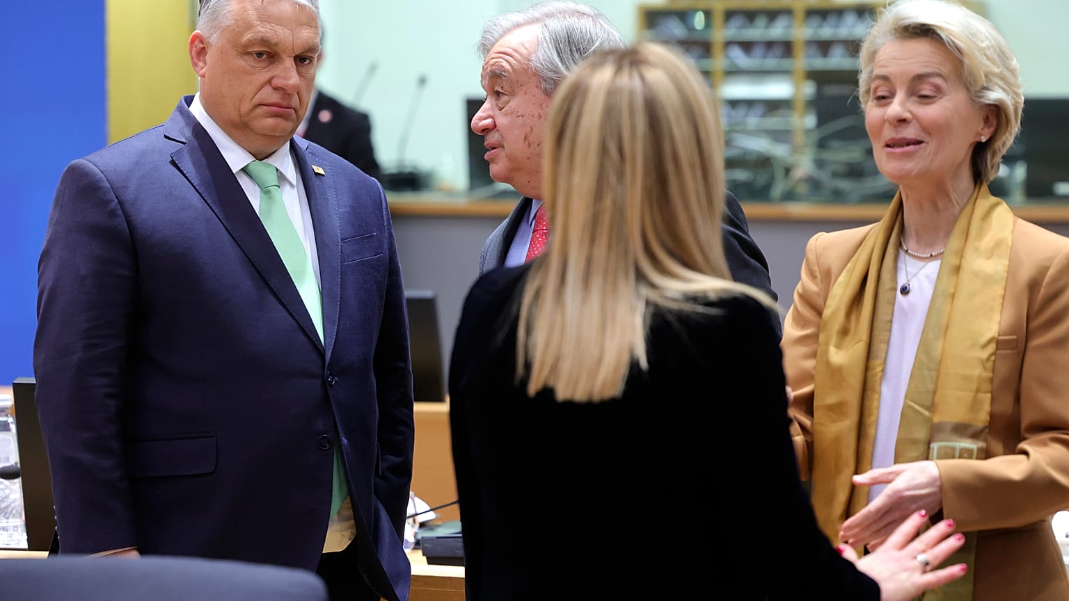 Orbán Viktor, Antonio Guterres ENSZ-főtitkár és Ursula von der Leyen, az Európai Bizottság elnöke