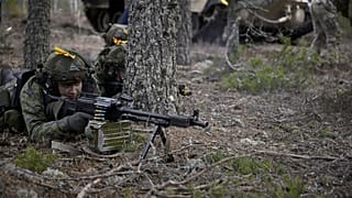 A Finnish soldier during a manœuvre.