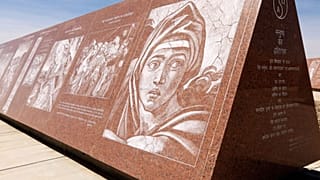 Panels on display at the Museum of History in Granite in Felicity, California on April 11, 2023.