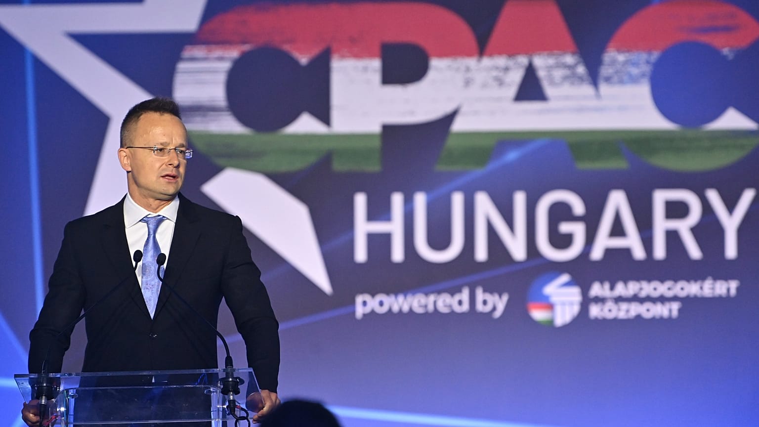 Szijjártó Péter a CPAC konferencián 2023. május 5-én.