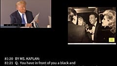 Egy képkocka Trump vallomásának videófelvételéből