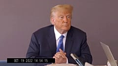 Ex-US-Präsident Donald Trump bei seiner Vernehmung im Oktober 2022