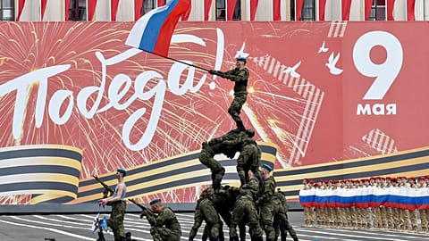 Generalprobe für die Militärparaden in Russland am 9. Mai 2023