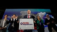 José Antonio Kast, leader of Chile's Republican party, celebrating victory in Santiago, May 7, 2023