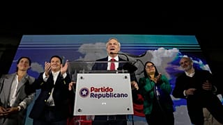 José Antonio Kast, leader of Chile's Republican party, celebrating victory in Santiago, May 7, 2023
