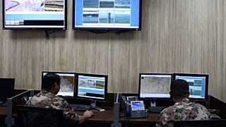 جنود أردنيون يراقبون الحدود مع سوريا، أرشيف