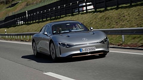 Image shows Mercedes-Benz EQXX EV model. 