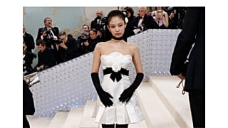 Blackpink's Jennie Kim wears a white Chanel dress at the Met Gala