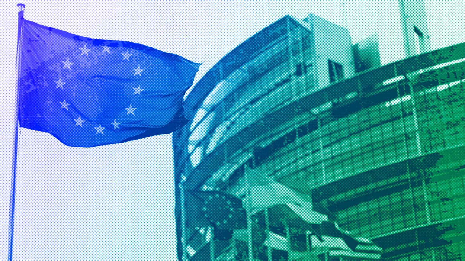 The European flag flies at the European Parliament in Strasbourg, April 2023
