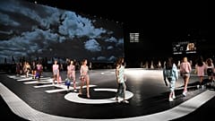 Models on the catwalk at Chanel's 2023/4 Cruise show in Los Angeles