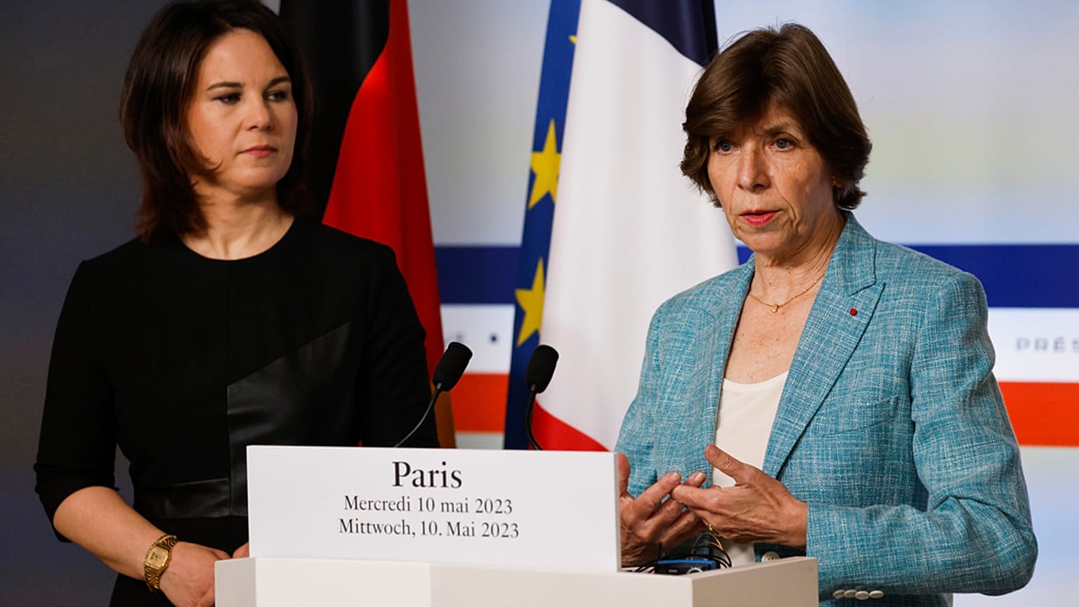 La ministra degli Esteri francese, Catherine Colonna