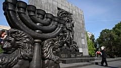 U.S Treasury Secretary Janet Yellen lays a wreath in front of the Ghetto Heroes Monument in Warsaw, Poland. 16 May 2022. 