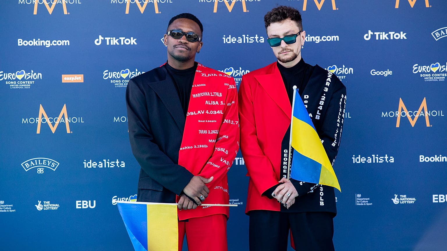 Ukrainian Eurovision act TVORCHI on the Turqouise Carpet at the opening of Eurovision 2023