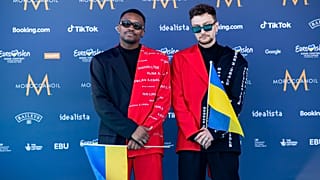 Ukrainian Eurovision act TVORCHI on the Turqouise Carpet at the opening of Eurovision 2023