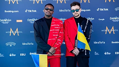 Ukrainian Eurovision act TVORCHI on the Turqouise Carpet at the opening of Eurovision 2023