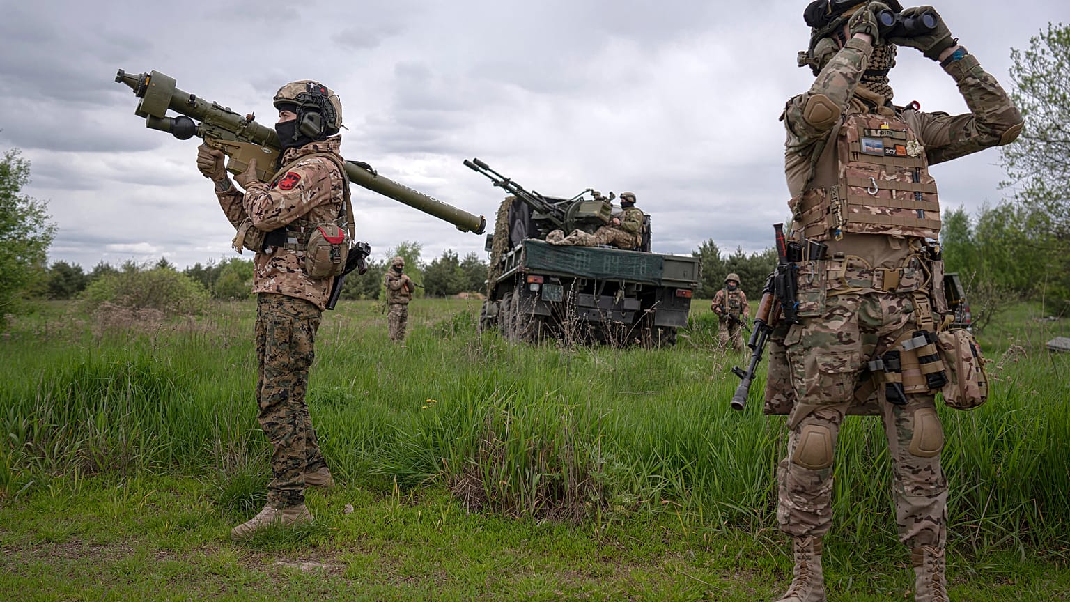 Ukrainische Streitkräfte in der Nähe von Kiew.