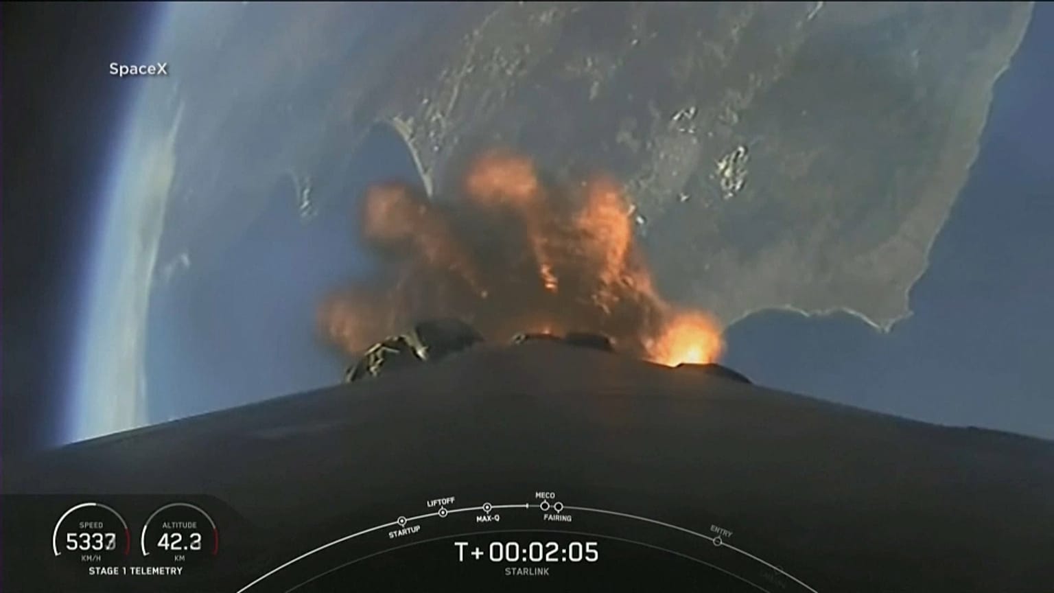 Lanzamiento del cohete Falcon 9 por SpaceX.