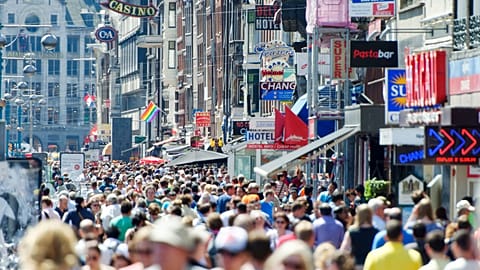 Amsterdam welcomes the most tourists per resident.