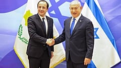 رئيس الوزراء الإسرائيلي بنيامين نتنياهو والرئيس القبرصي نيكوس كريستودوليدس 