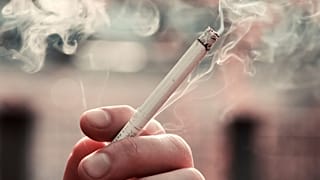 A lit cigarette.
