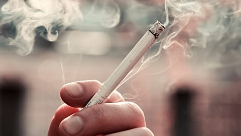 A lit cigarette.