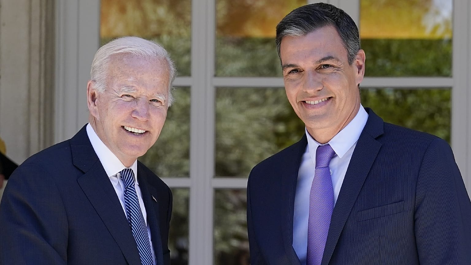 President Joe Biden and Spain's Prime Minister Pedro Sánchez meet at the Palace of Moncloa in Madrid, June 28, 2022. 
