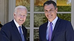 President Joe Biden and Spain's Prime Minister Pedro Sánchez meet at the Palace of Moncloa in Madrid, June 28, 2022. 
