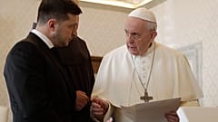 Volodimir Zelenszkij és Ferenc pápa 2020-as találkozója