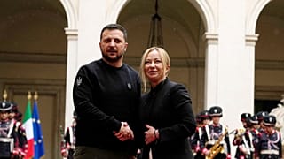 Volodimir Zelenszkij és Giorgia Meloni