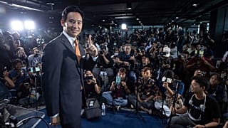 Pita Limjaroenrat à Bangkok, dans son QG de campagne, le 15 mai 2023