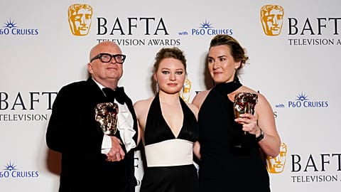 Kate Winslet (right) with director of "I am Ruth" Dominic Savage and her on and off-screen daughter Mia Threapleton.