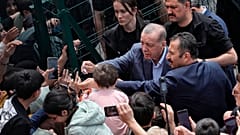 Президент Турции Реджеп Тайип Эрдоган на избирательном участке