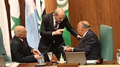 Teilnehmer an der Vorbereitungsrunde für das Gipfeltreffen der Arabischen Liga am 19. Mai in Dschidda, Saudi-Arabien