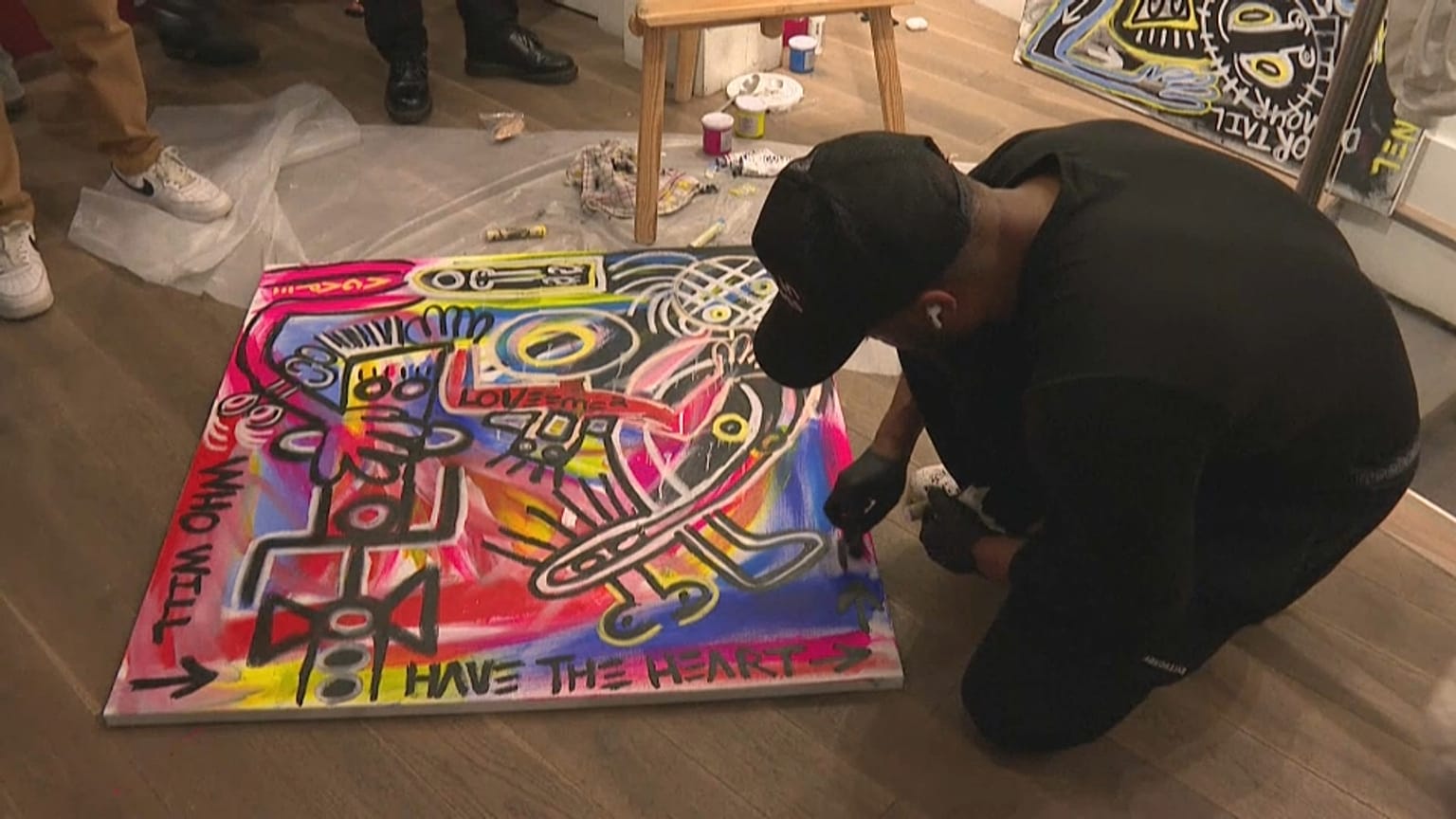 American artist Halim Ali Flowers at the Champop gallery in Paris, France. May 12, 2023. 