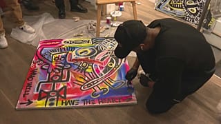 American artist Halim Ali Flowers at the Champop gallery in Paris, France. May 12, 2023. 
