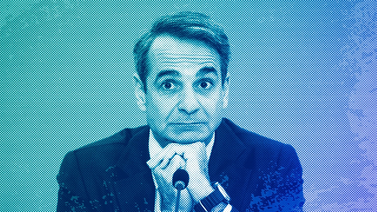Greek Prime Minister Kyriakos Mitsotakis in a news conference, in Athens, January 2023