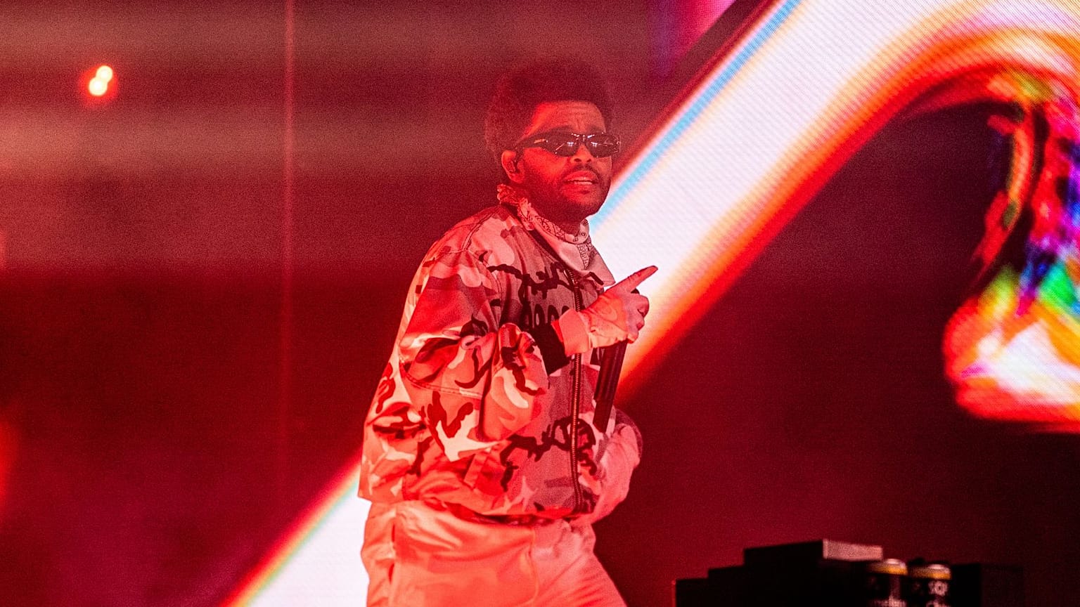 The artist - formerly known as The Weeknd - performing at Cpachella in April