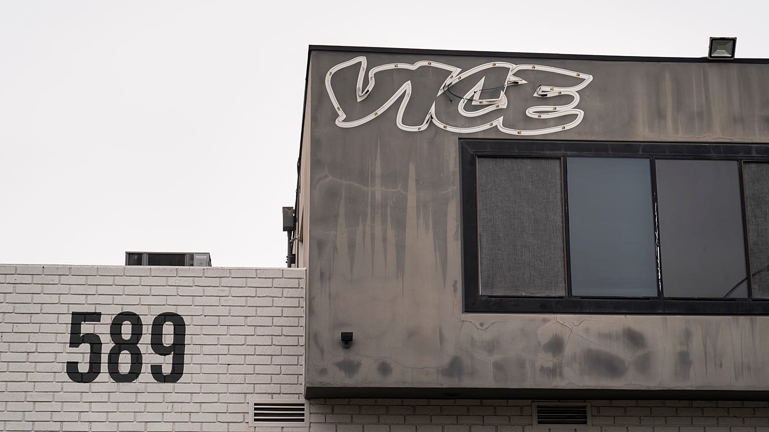 Vice Media's office building is seen in Los Angeles, Monday, May 15, 2023. Vice Media is filing for Chapter 11 bankruptcy protection
