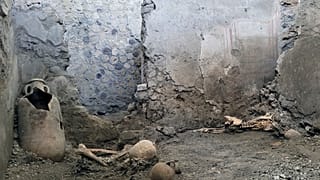 Pompeii'den geriye kalan iskeletler.