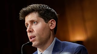 Der Geschäftsführer von OpenAI, Samuel Altman, während einer Anhörung im US-Senat